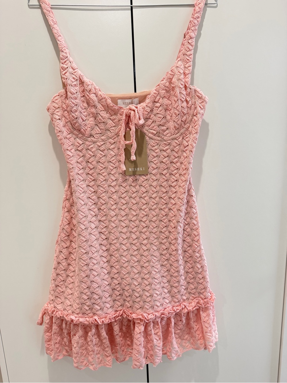 Meshki Pink Marietta Cupped Lace Mini Dress - Picture 2 of 4